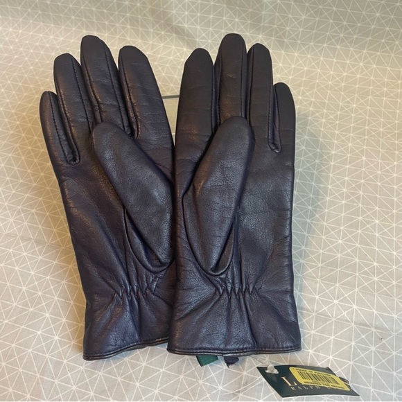 Ralph Lauren Accessories - NWT Ralph Lauren Purple Leather Gloves L